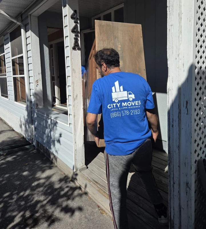 Professional movers handling a residential move in Hamilton.