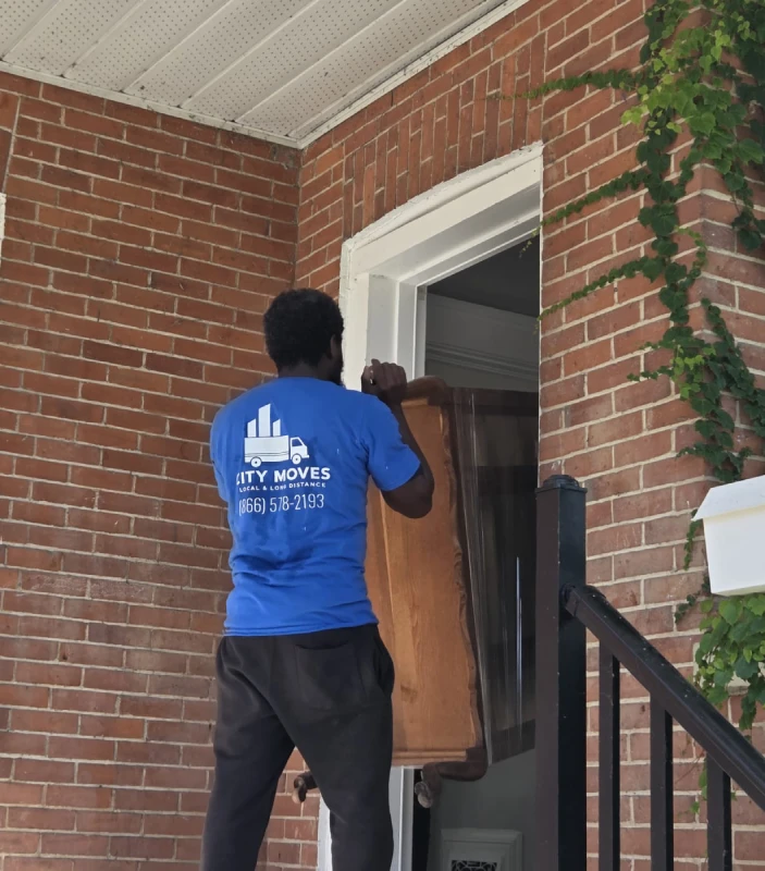 Professional movers handling a residential move in Kitchener.